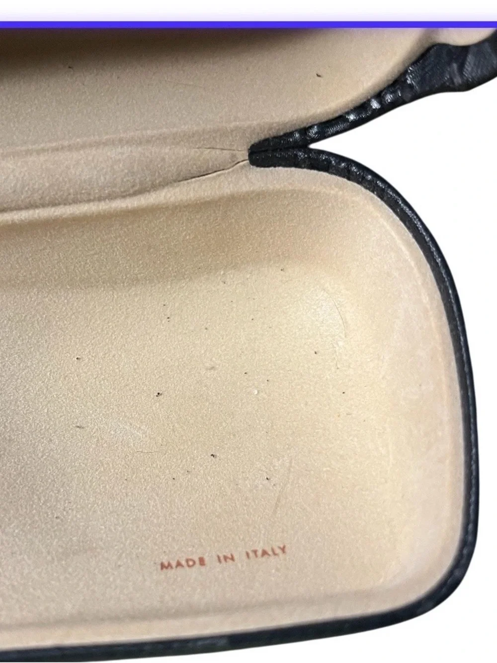 CHANEL Black Textured Hard Sunglasses Case Clamshell Made in Italy